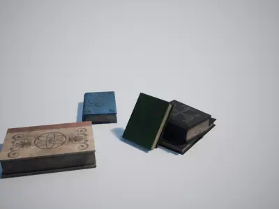 Books Medieval Low-poly 3D model