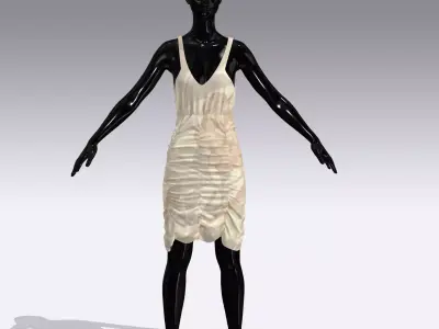 Woman Cloth Dress Low-poly 3D model 3
