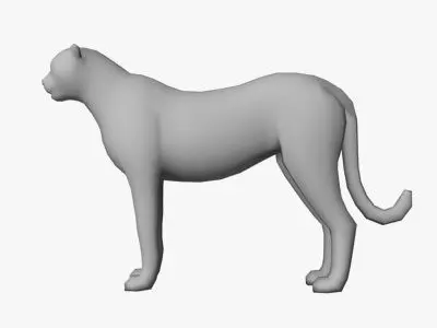 Low Poly Cheetah panther Low-poly 3D model