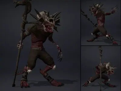 Mist Mage Damaged Low-poly 3D model