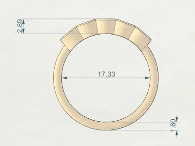 Cushion cut bezel ring  N1 3D print model