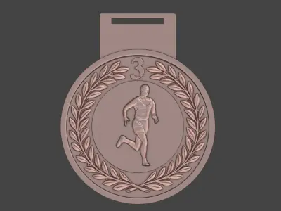 Men Running Award Medals 3D print model