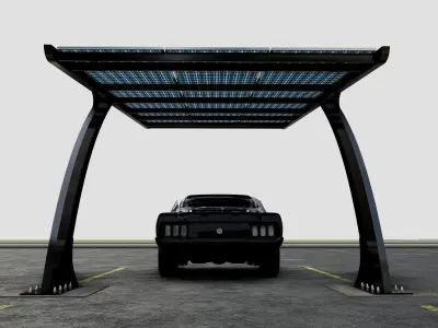 L TYPE MODERN SOLAR CARPORT TYPE-1 3D model