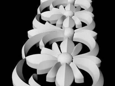 Central decor ornament for furniture 3D model 233