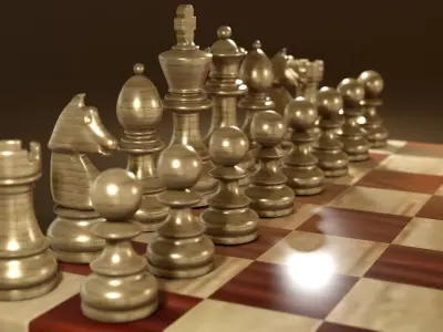 Chess Set Classic Low-poly 3D model
