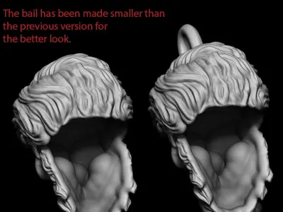 Skull pendant jewelry bearded vol5  3D print model