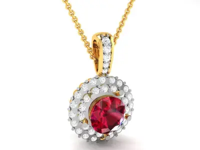 Solitaire Women Pendants 3dm STL OBJ FBX Render Details 3D print model 7