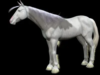 Thoroughbred Arabian Horse WILD WORLD PONY 4 ALBINO Low-poly 3D model