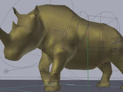 Southern White African Rhino Low-poly 3D model