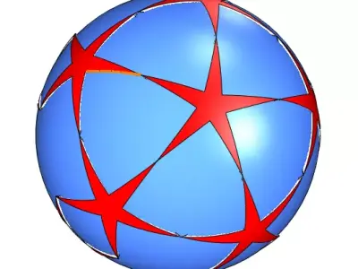 sphere star-shaped Low-poly 3D model