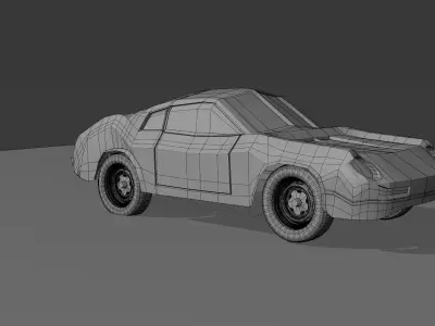 High-Quality 3D Model  Futuristic  low poly Sports Car 3D model