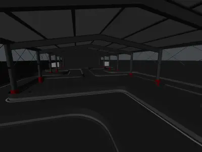 Gokart Track with Car Low-poly 3D model