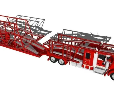 3 Inferno Crusher Elite Firefighting Force on Wheels 3D model