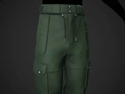 Green Snowboard Pants Style 2  Low-poly 3D model