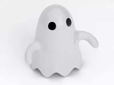 Little Cartoon Ghost White 3D model
