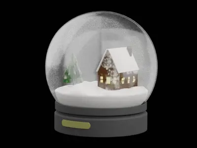 Christmas Snow Globe Low-poly 3D model