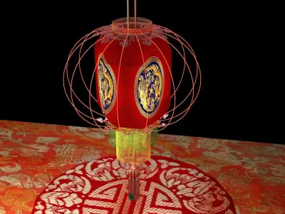 Chinese red  lantern  3D model purchase