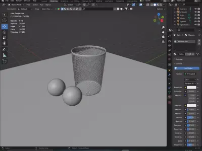 Metal Mesh Basketball Storage Bucket 3D model