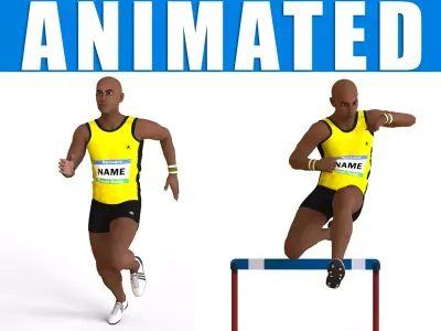 Athlete Action - Hurdles 3D model