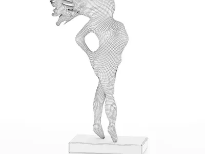 Woman body metal bronze sculpture for decoration 3D model