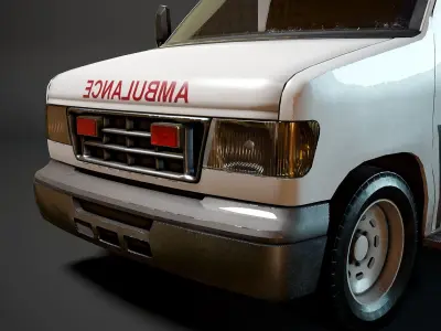 Ambulance Vehicle Modular Low-poly 3D model