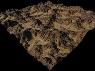 Mountainous Terrain - 8k - Includes Element3d version Free 3D model