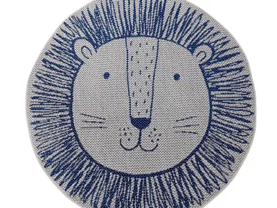 Round rug Lion Alphabet 3D model