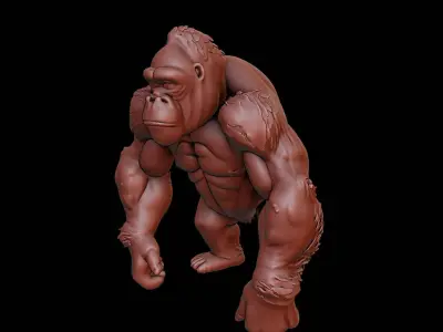 Gorilla Animal Sculpture 3D print model buy