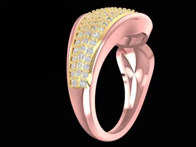 Luxury Pave Diamond Men Ring 2547 3D print model