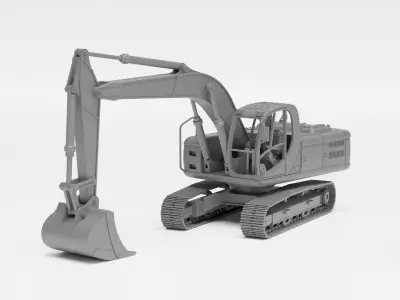 JCB Excavator - H0 scale construction equipment kit 3D print model