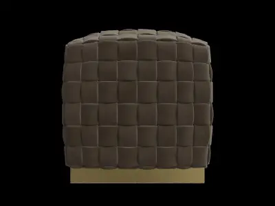 Round Cube Velvet Ottoman 3D model