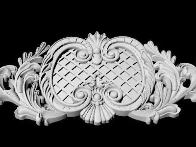 Central decor ornament for furniture 3D model 966