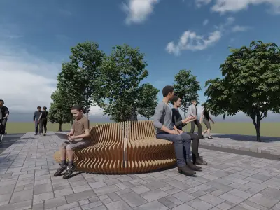 Parametric Wavy Wooden Furniture 16 - CNC files for cutting 3D model