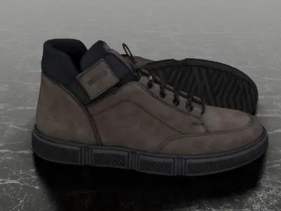 GREYDER 3D SHOES - BROWN Low-poly 3D model