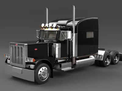 Peterbilt-379 peterbilt semi truck 3D model