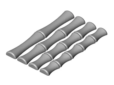 Bamboo strips onlay cornices and friezes relief  3D print model