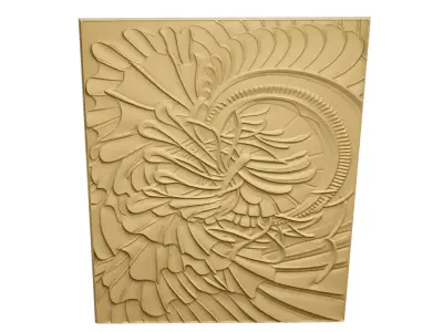 modern panel wall decor set relief stl mural CNC 291 3D model