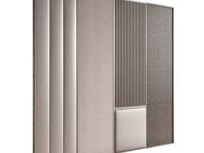Set of Wooden Headboards 3D model