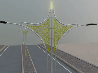Decorative Lighting Pole Type-2 3D model