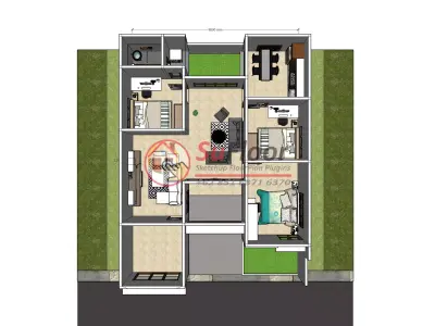 House 9x12m code 512 - Sketchup 3D model 3D model 3D model
