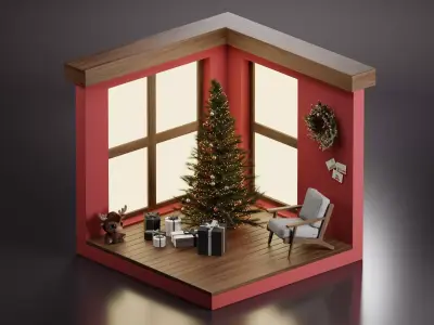 Christmas interior 3D model