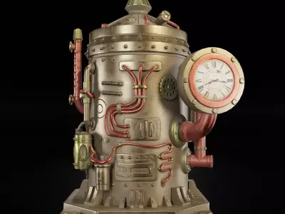 Time Displacement Capsule Clock and Pen Pot Figurine home decor 3D model