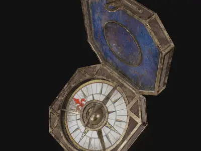 Compass old Free low-poly 3D model