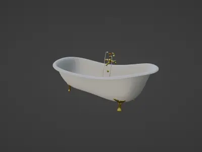 Baroque Bathtub Low-poly 3D model