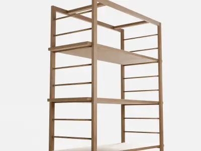 Oak shelf Low-poly 3D model