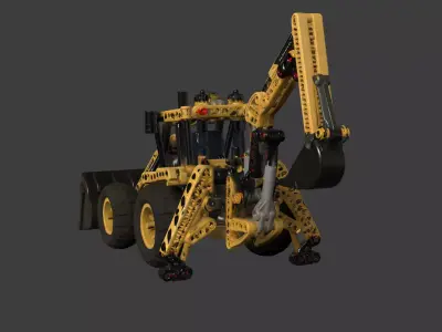 Chinese Lego front end loader  Low-poly 3D model