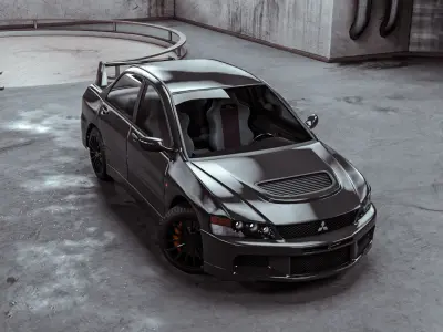 Mitsubishi Lancer Evo Low-poly 3D model