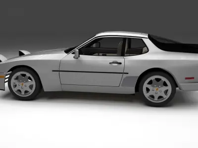 Porsche 944 S2 with interior 3D model