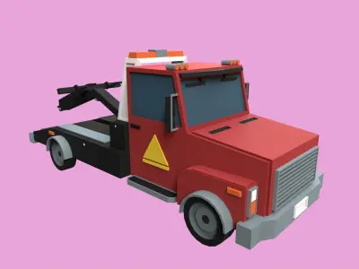 Lowpoly Tow Truck Low-poly 3D model