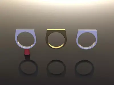 Dainty Narrow Bar Ring Band Mix Sizes 3D print model